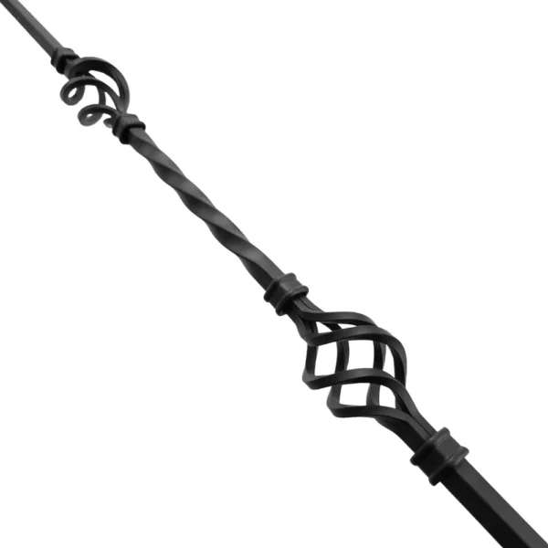 Double basket metal spindle - matt black