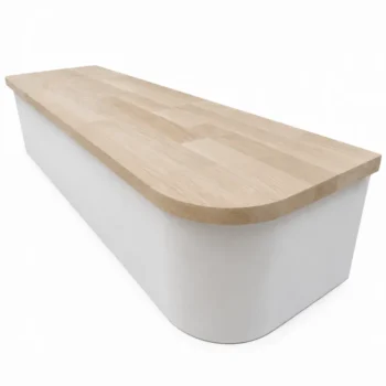 Oak Finger Joint Bullnose Tread and White Riser L/R - Essential Range