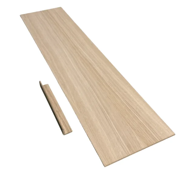 Oak Veneered Bottom Step Riser With Angle Moulding