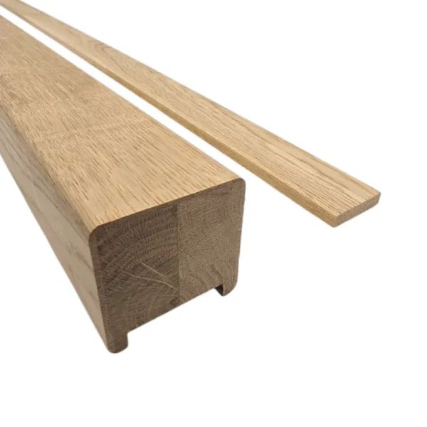 Oak Modern Square Handrail Grooved for 41mm Spindles - Image 2