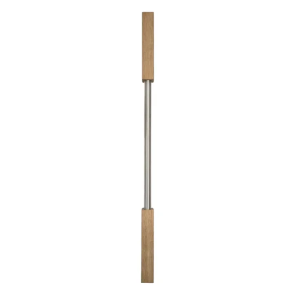 Square Oak and Brushed Stainless Steel Spindle 41mm x 900mm - Image 4