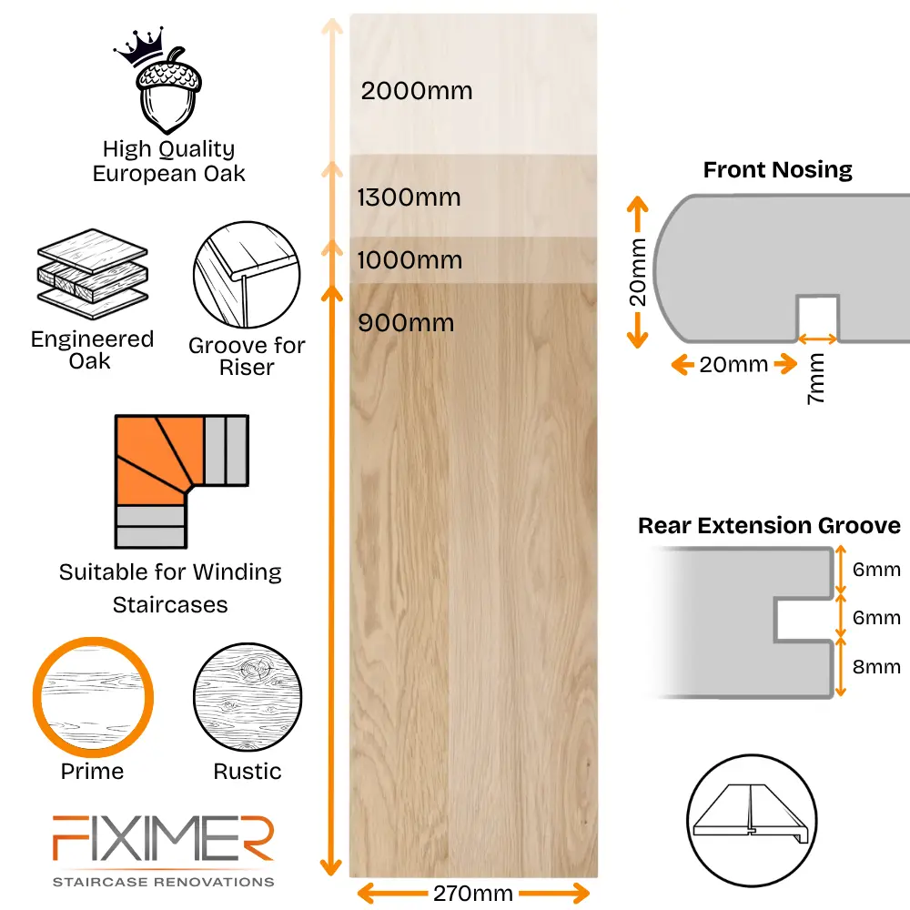 Oak Tread Grooved - Classic Range - Image 3