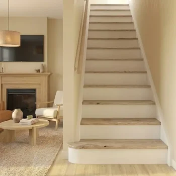 13 Rustic Oak Tread With White Riser Set - Classic Range