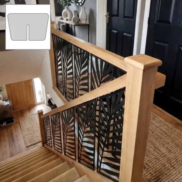 Oak Signature Plus Handrail 3.6 + 1.8m Set With Newels and LeafLine Metal Panels