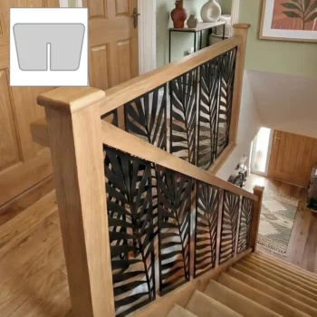 Oak Signature Plus Handrail 4.2 + 1.8m Set With Newels and LeafLine Metal Panels