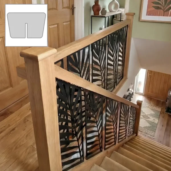Oak Signature Plus Handrail 4.2 + 1.8m Set With Newels and LeafLine Metal Panels
