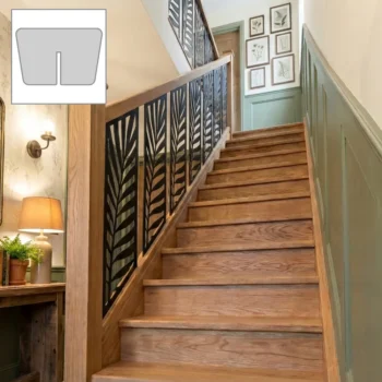 Oak Signature Plus Handrail 3.6m Set With Newels and LeafLine Metal Panels