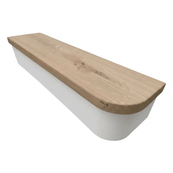 Rustic Oak Bullnose Tread and White Riser L/R - Modern Range