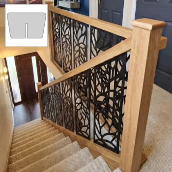 Oak Signature Plus Handrail 3.6 + 1.8m Set With Newels and Nature Bloom Metal Panels