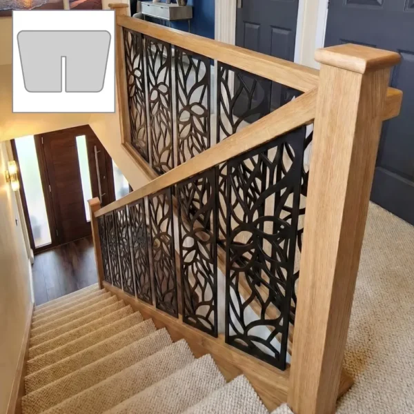 Oak Signature Plus Handrail 3.6 + 1.8m Set With Newels and Nature Bloom Metal Panels