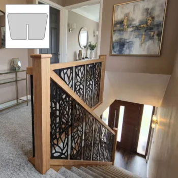 Oak Signature Plus Handrail 4.2 + 1.8m Set With Newels and Nature Bloom Metal Panels