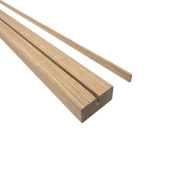 Oak Modern Baserail Grooved for Metal Panels