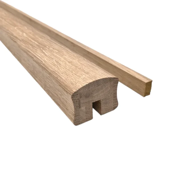 Oak Premium Handrail Grooved for 10mm Glass