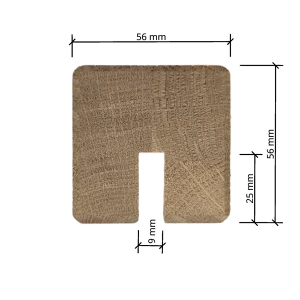 Oak Square Glass Grooved Handrail Dimensions