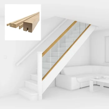 Bundle Builder Oak Square Glass Grooved 10mm Handrail and Baserail