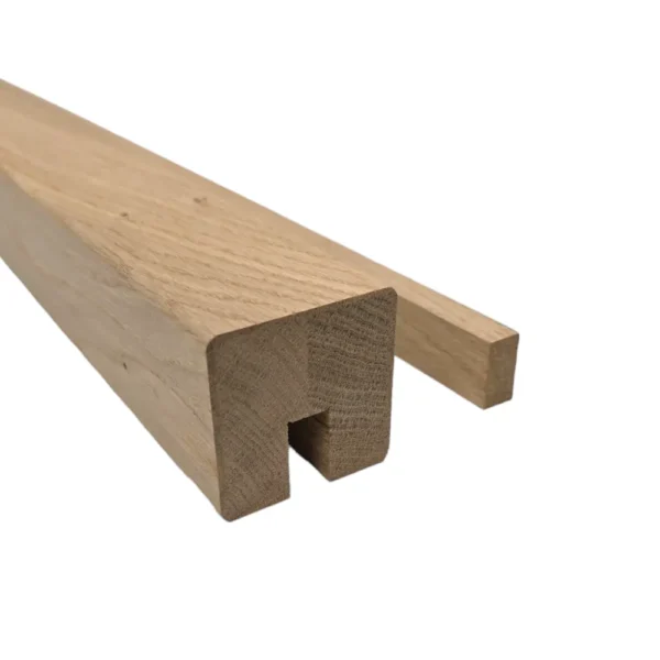 Oak Square Handrail Grooved for Metal Spindles