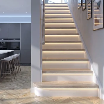 13 Prime Oak Tread With White Riser Set - Modern LED Range
