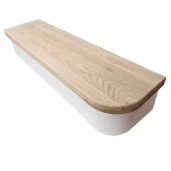 Prime Oak Bullnose Tread and White Riser L/R - Modern Range