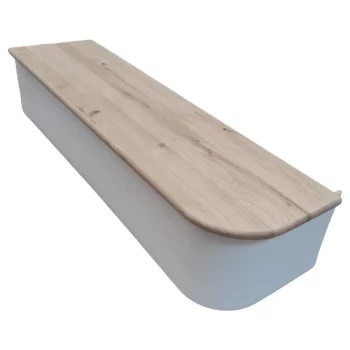 Rustic Oak Bullnose Tread With White Riser - Classic Range