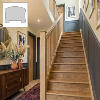 Oak Premium Handrail and Oak Stop Chamfer Spindle Set 3.6m With Oak Newels