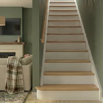 13 Prime Oak Tread With White Riser Set - Classic Range