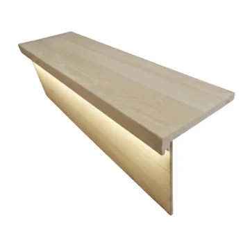 Prime Oak Tread and Oak Veneered Riser - Modern LED Range 900mm ( 0.9m )