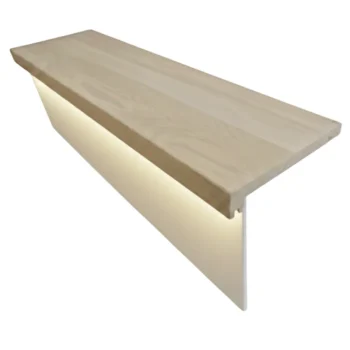 Prime Oak Tread and White Riser  - Modern LED Range 900mm ( 0.9m )