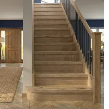 13 Rustic Oak Tread With Oak Veneered Riser Set - Modern Range