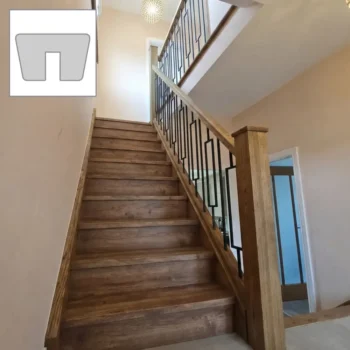 Oak Signature Plus Handrail and Metal Modern Rectangle 105mm Spindles Bundle 3.6m + 1.8m With Oak Newels