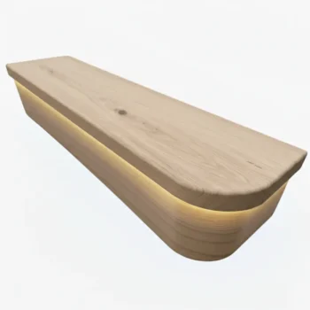 Rustic Bullnose Tread and Oak Veneered Riser L/R - Modern LED Range