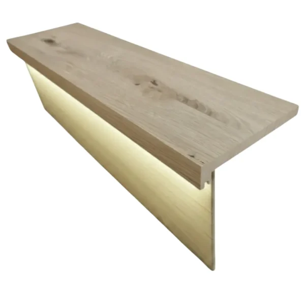 Rustic Oak Tread and Oak Veneered Riser - Modern LED Range 900mm ( 0.9m )