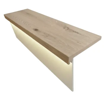 Rustic Oak Tread and White Riser  - Modern LED Range 900mm ( 0.9m )