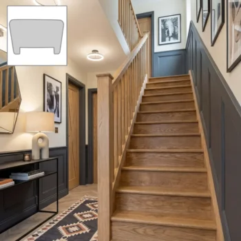 Oak Signature Plus Handrail and Oak Plain Square Spindle Set 3.6m With Oak Newels