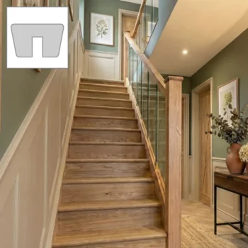 Oak Signature Plus Handrail and Glass Banister Set 3.6m With Newels and Glass Panels