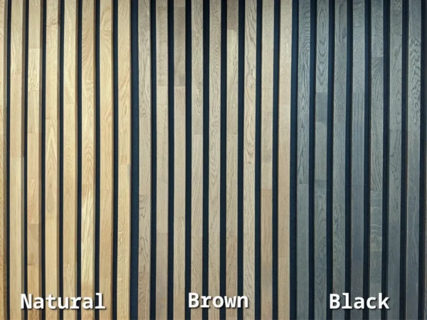 Slat Wall in Natural Brown and Black Colour