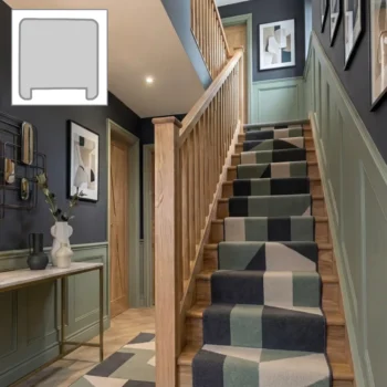 Oak Modern Square Handrail and Oak Stop Chamfer Spindle Set 3.6m With Oak Newels