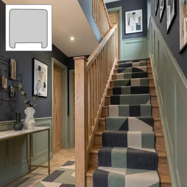 Oak Modern Square Handrail and Oak Stop Chamfer Spindle Set 3.6m With Oak Newels