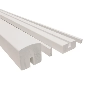 White Primed Modern Glass Grooved Handrail and Baserail Bundle