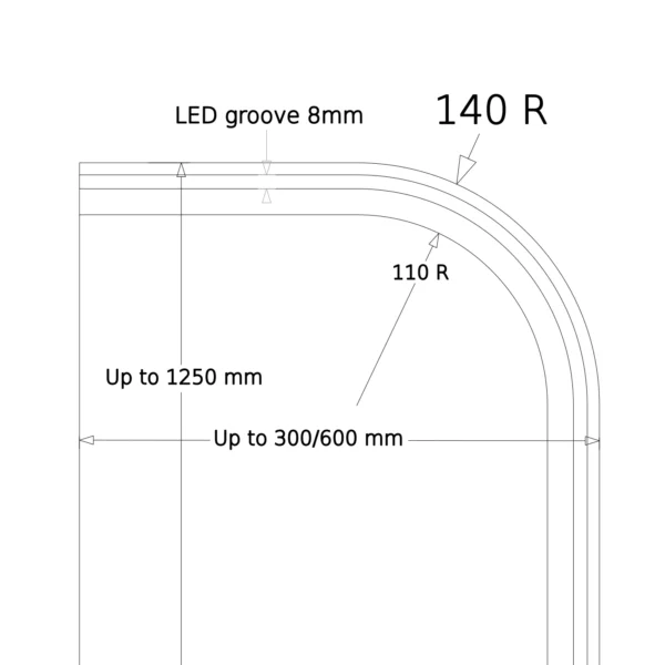 Technical Drawing for Modern LED Bullnose