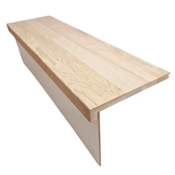 Prime Oak Tread With White Riser - Modern Range 900mm ( 0.9m )