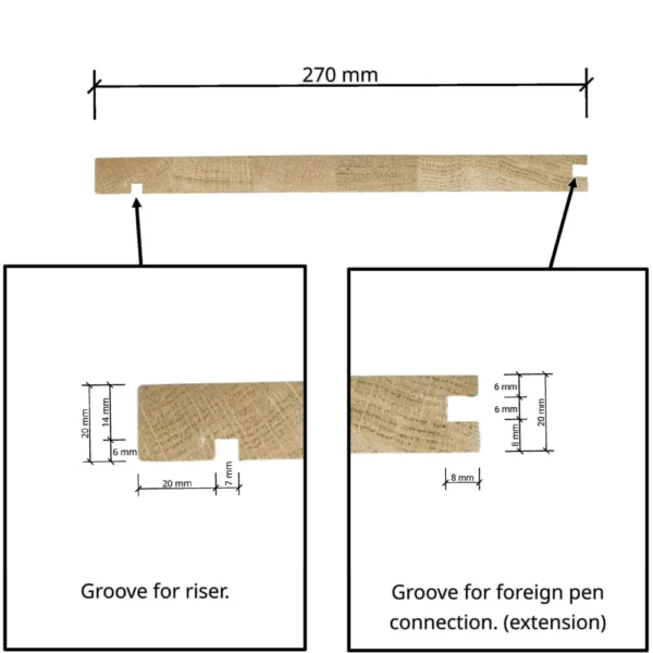 Oak Finger Joint Tread Grooved - Essential Range - Image 3