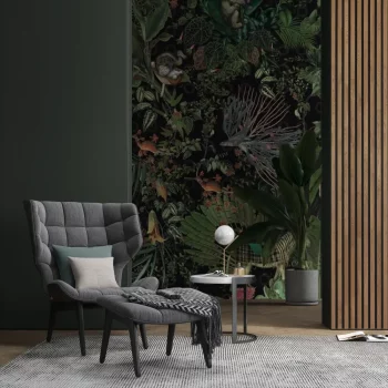 Black Oak Slat Wall Panel on Black Felt